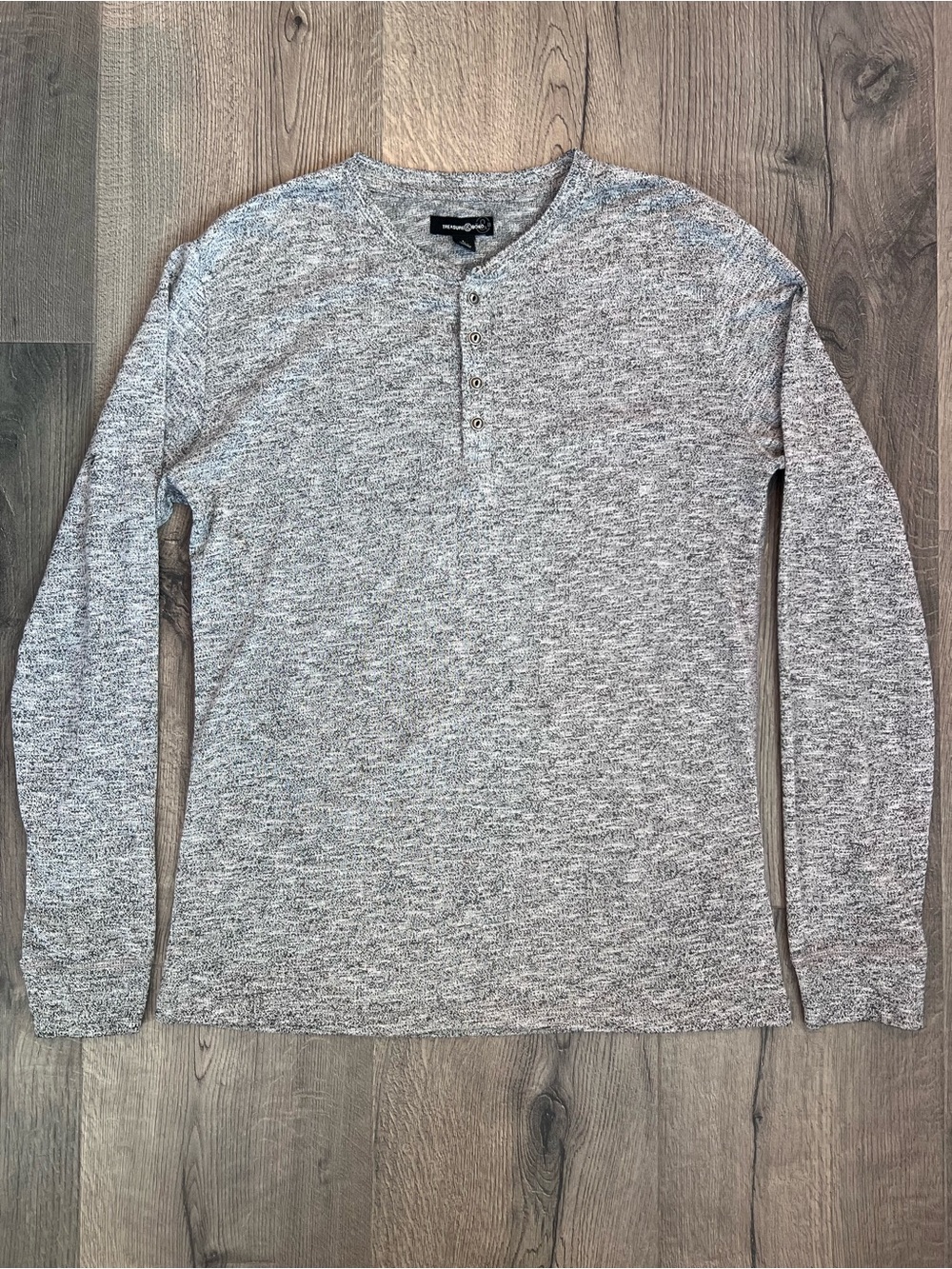 Treasure & Bond heathered Gray Long Sleeve Henley - Large
